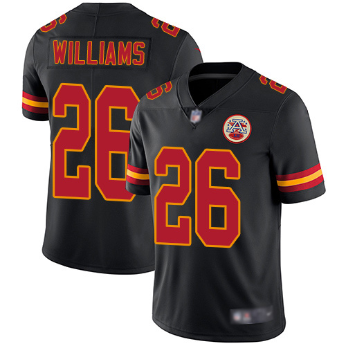 Men Kansas City Chiefs 26 Williams Damien Limited Black Rush Vapor Untouchable Football Nike NFL Jersey